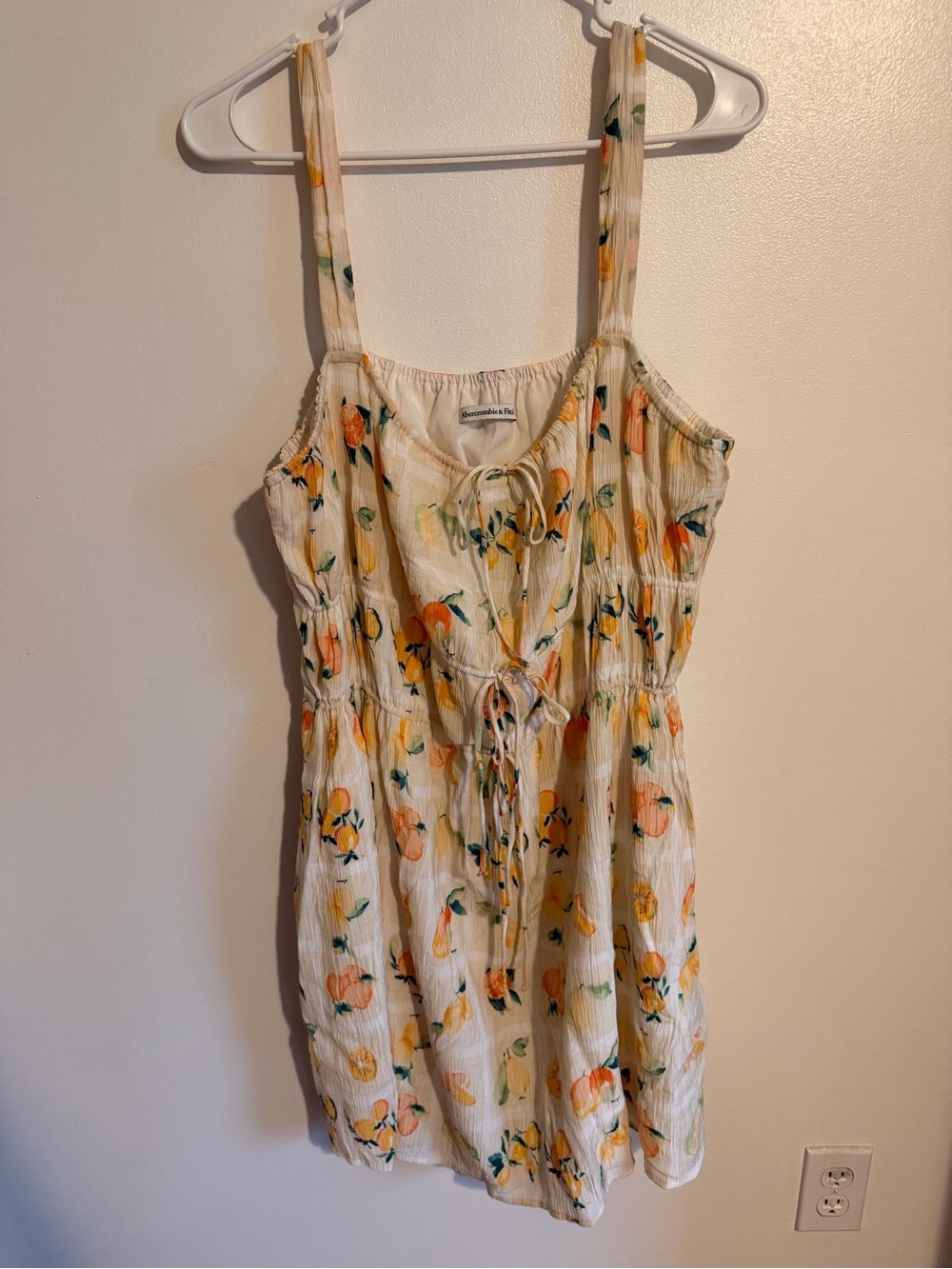 Abercrombie Tie Front Orange Pattern Mini Dress